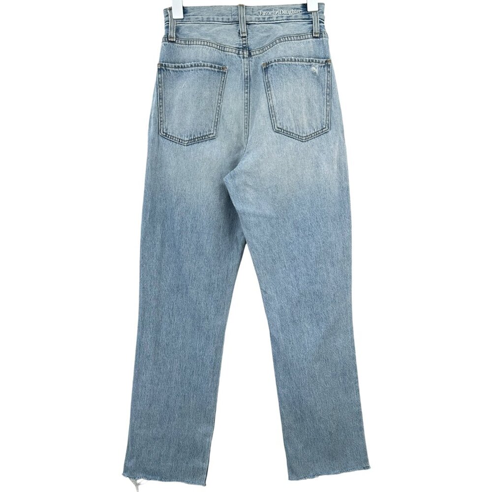 Favorite Daughter Light Wash Straight Leg High Rise Distressed Jeans sz 24 - Picture 2 of 8